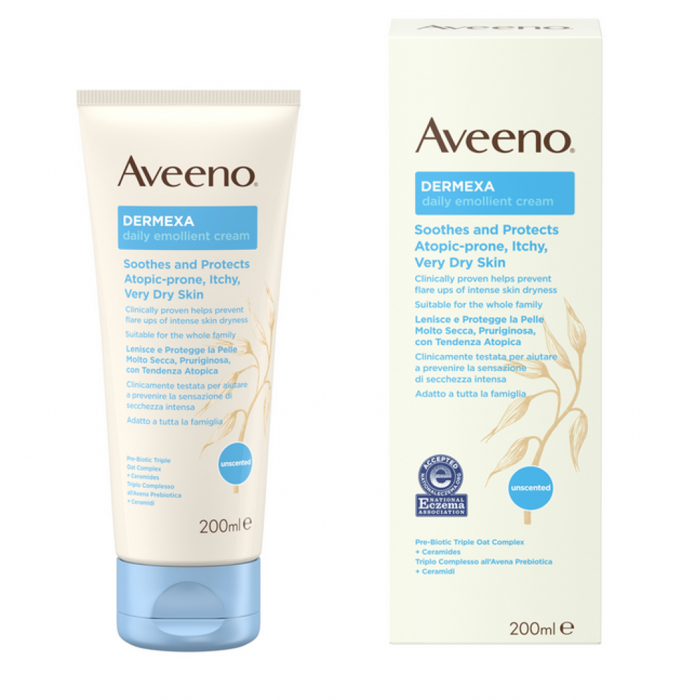 Aveeno Dermexa Emollient Cream Ενυδατική Κρέμα για Επιδερμίδα με Τάση για Ατοπία ή Ατοπία, 200ml