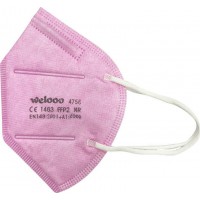 FFP2 Medical N95 NR BFE > 98% Welooo Μάσκα Χωρίς Βαλβίδα Ροζ 1τμχ